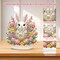 Easter Bunny Diamond Art Tabletop Kit – DIY Rabbit & Easter Egg Crystal Painting Desk Ornament with Base for Home Decor